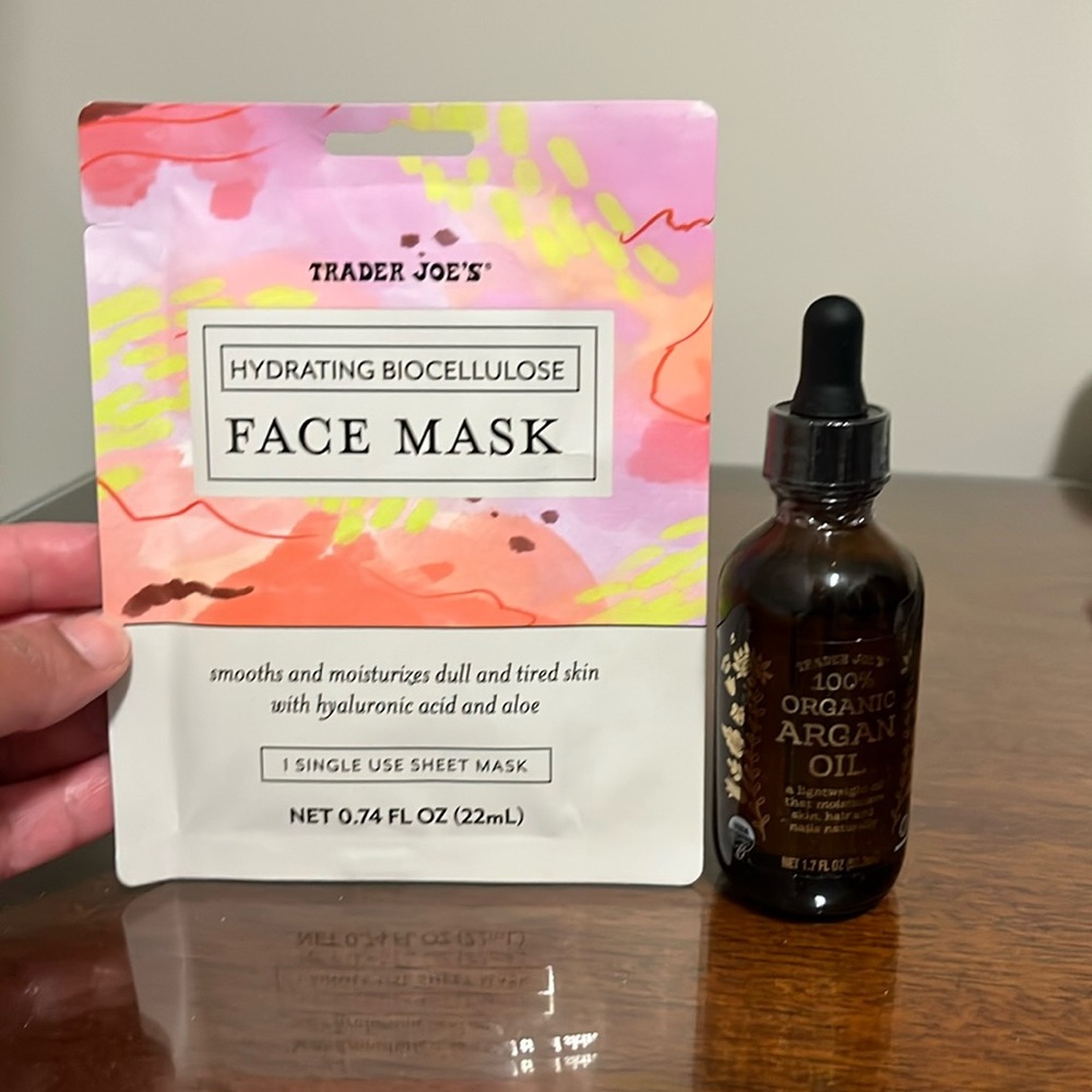NWT Skincare Bundle Trader Joe's Face Mask and 100% Organic Argan Oil